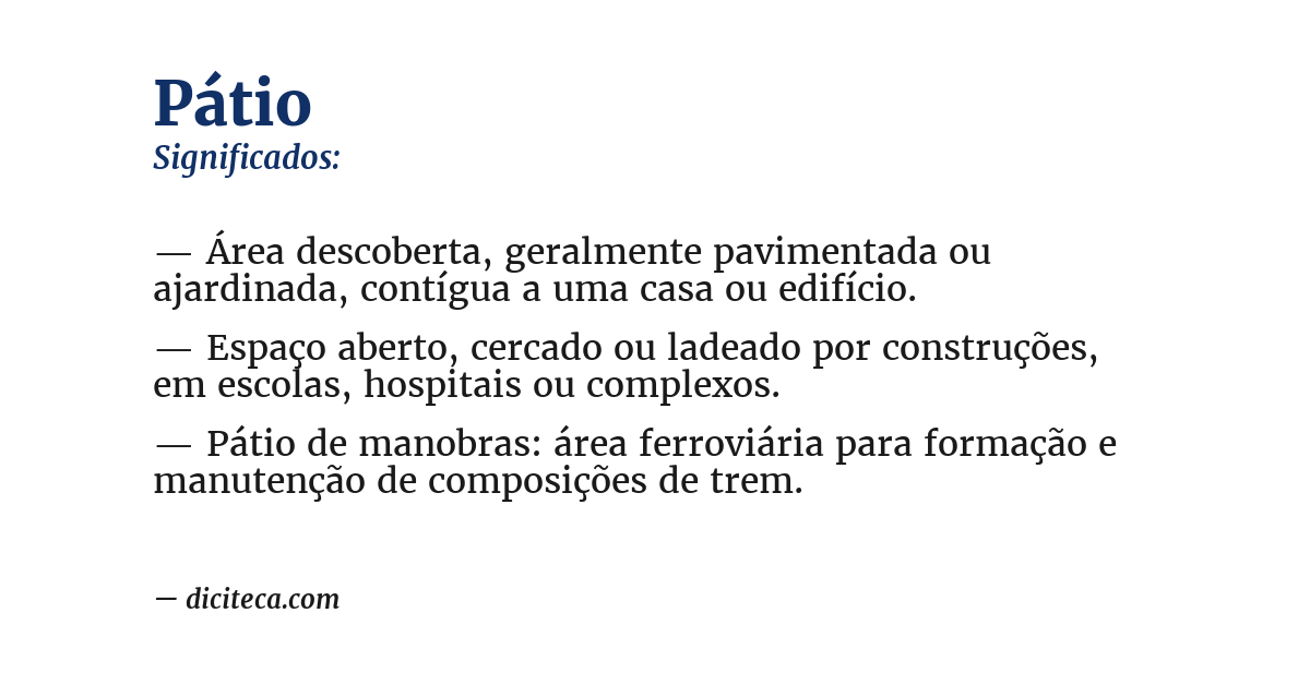 Significado de pátio