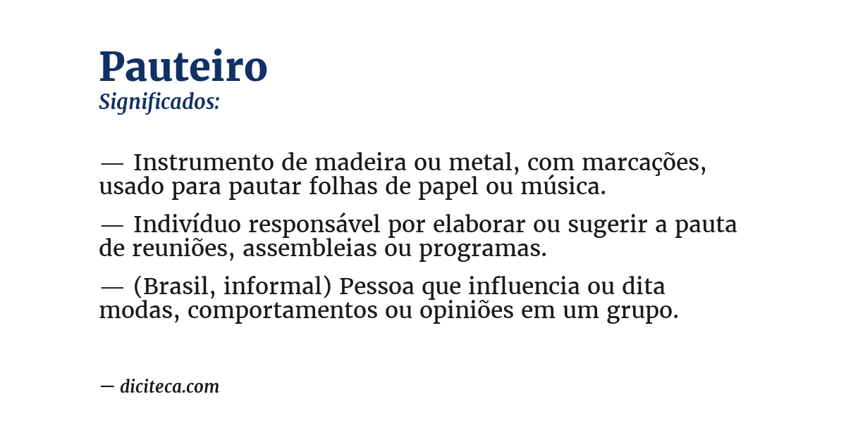 Significado de pauteiro