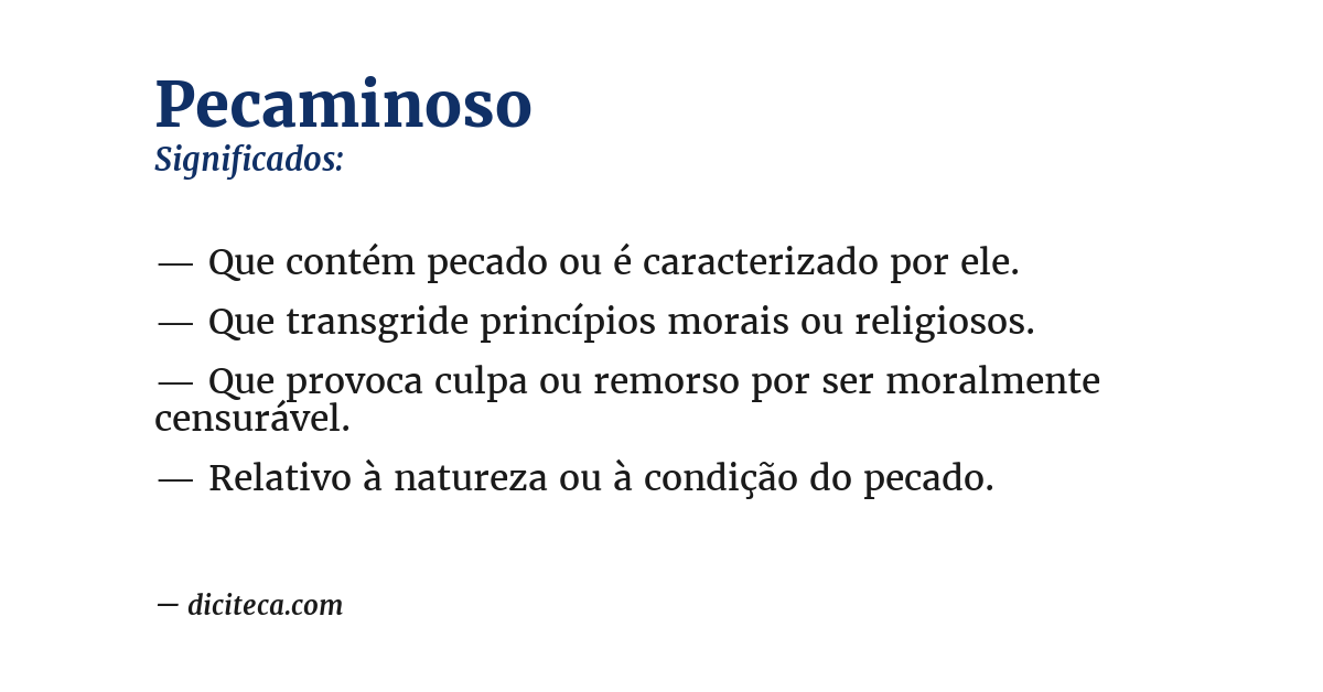 Significado de pecaminoso