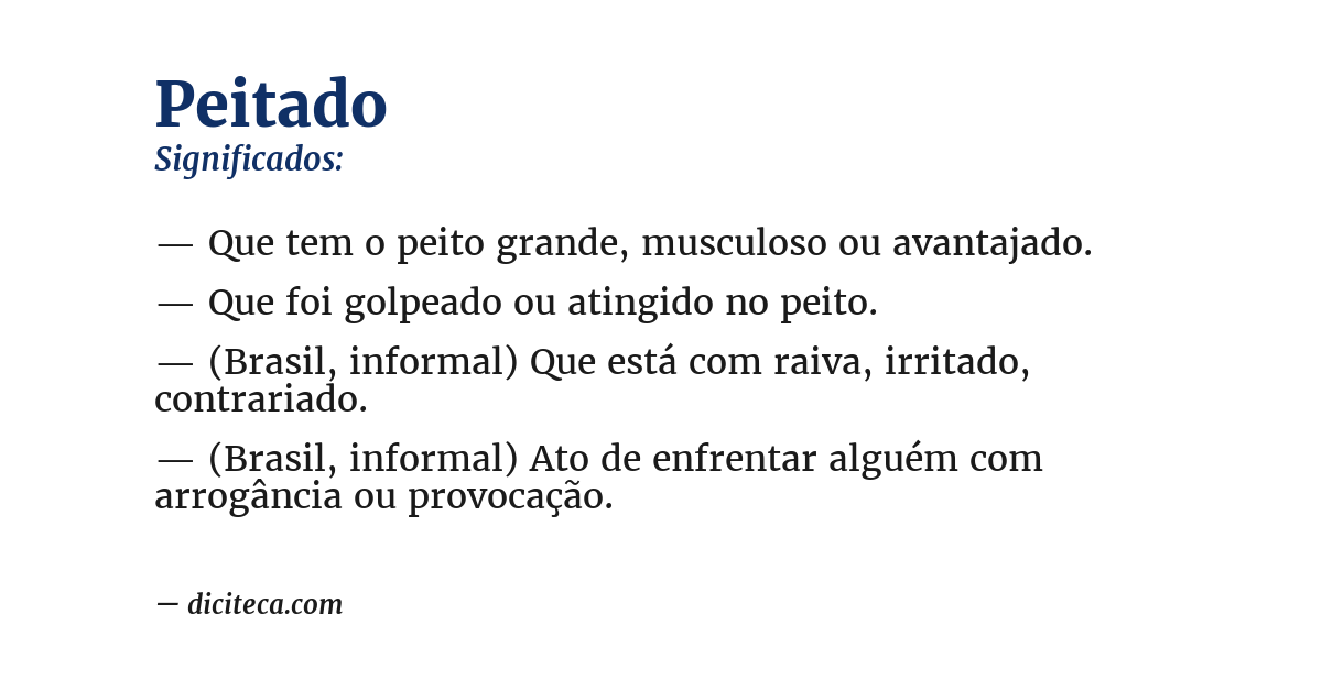 Significado de peitado