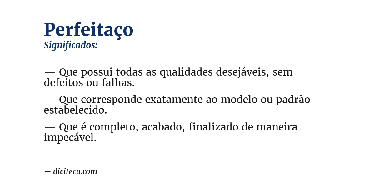Significado de perfeitaço