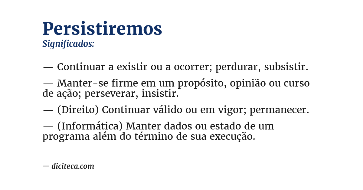 Significado de persistiremos