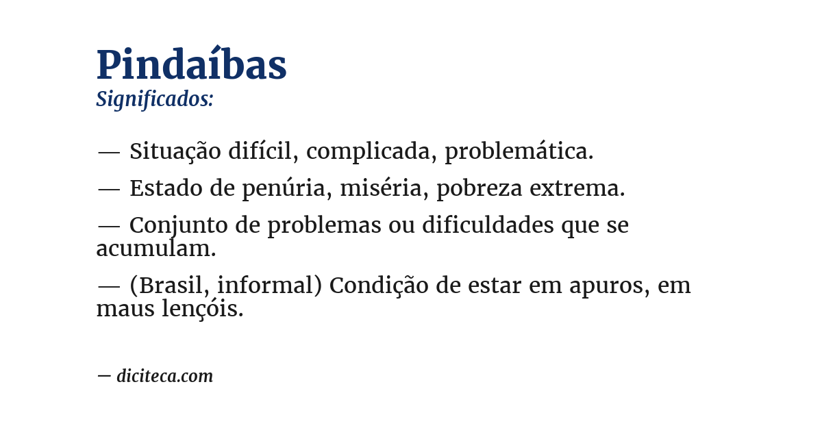 Significado de pindaíbas