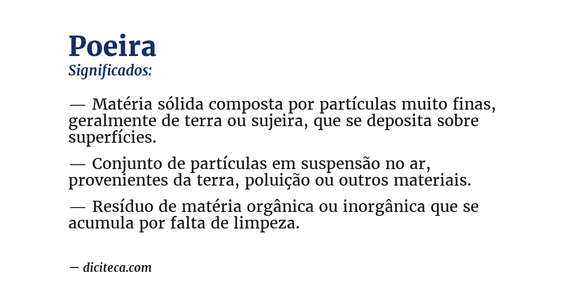 Significado de poeira