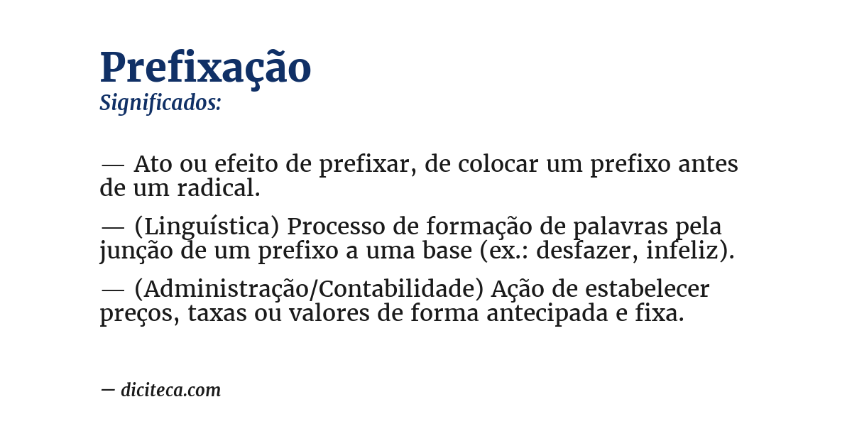 Significado de prefixação