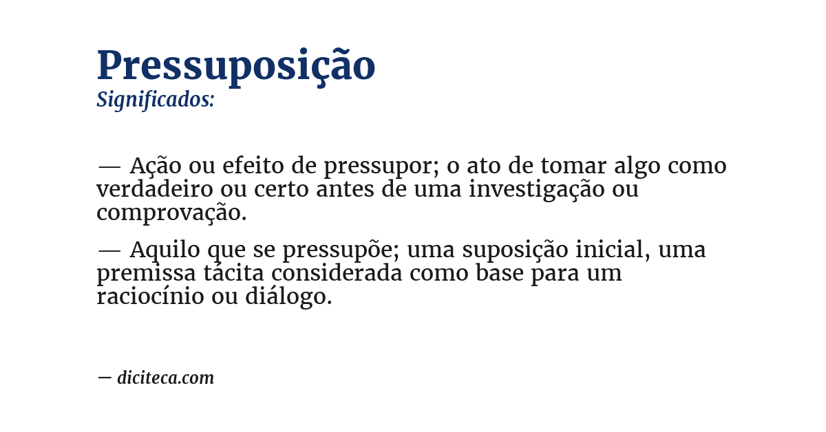 Significado de pressuposição