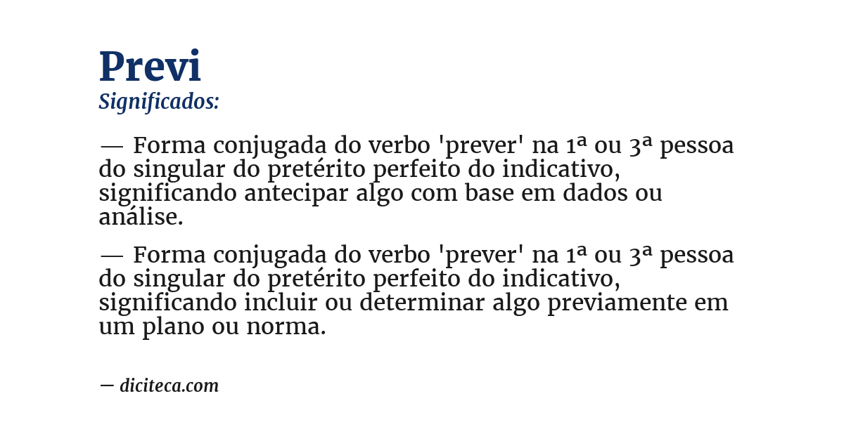 Significado de previ