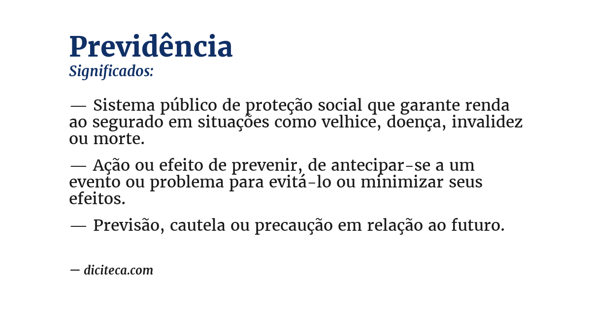 Significado de previdência
