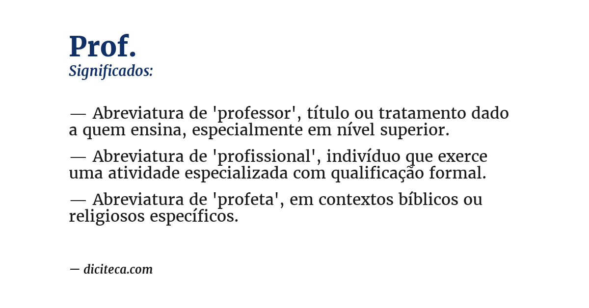 Significado de prof.