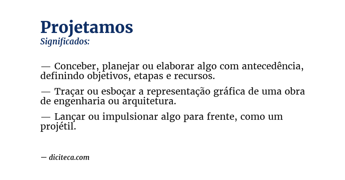 Significado de projetamos