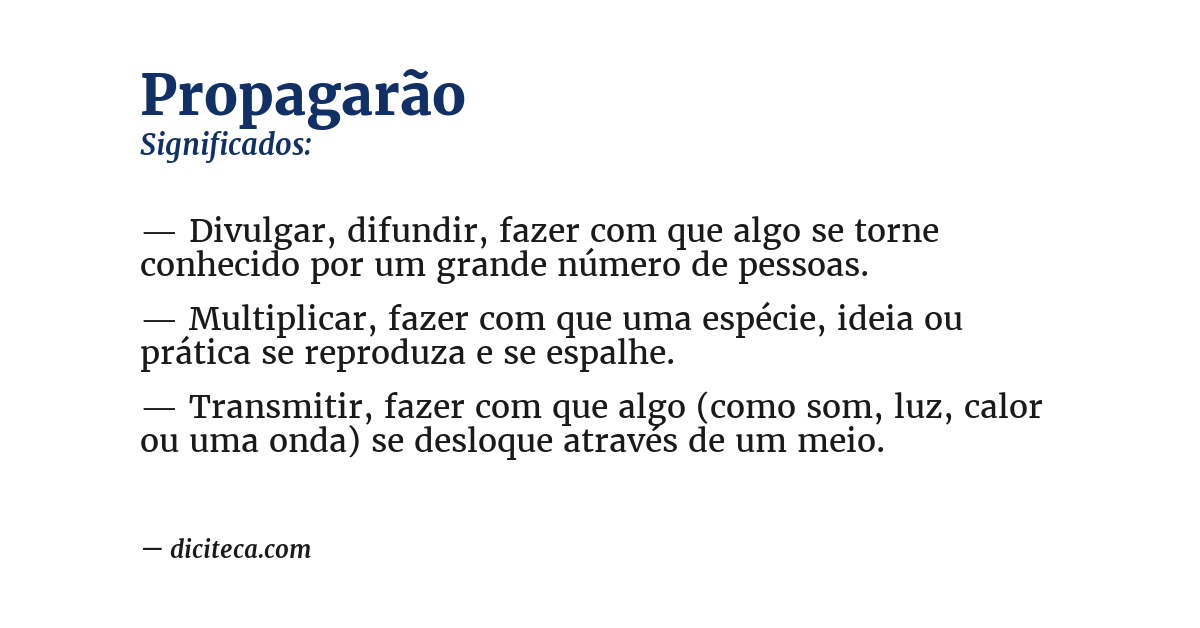 Significado de propagarão