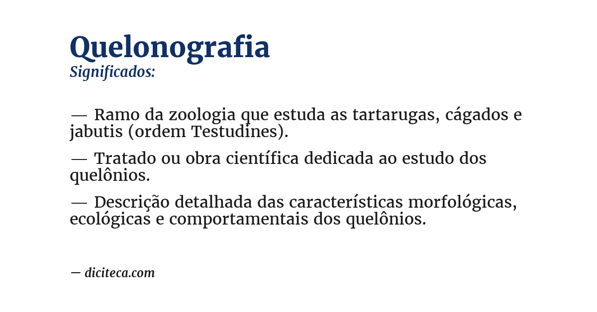 Significado de quelonografia