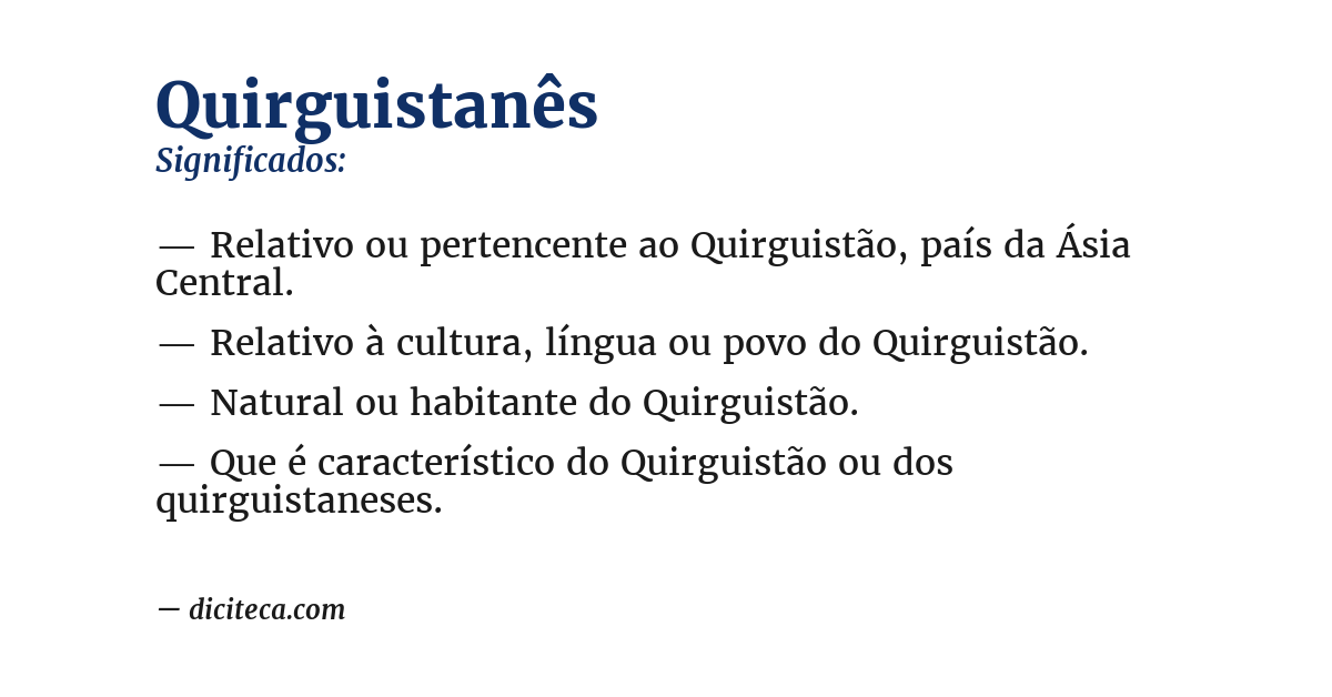 Significado de quirguistanês