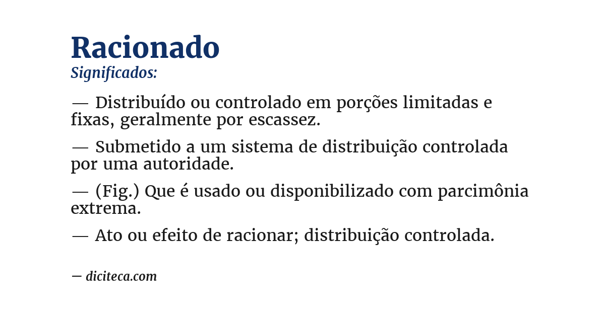 Significado de racionado