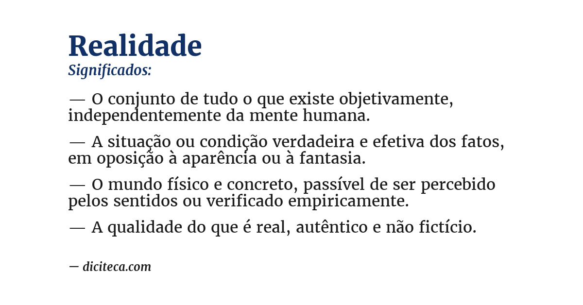 Significado de realidade