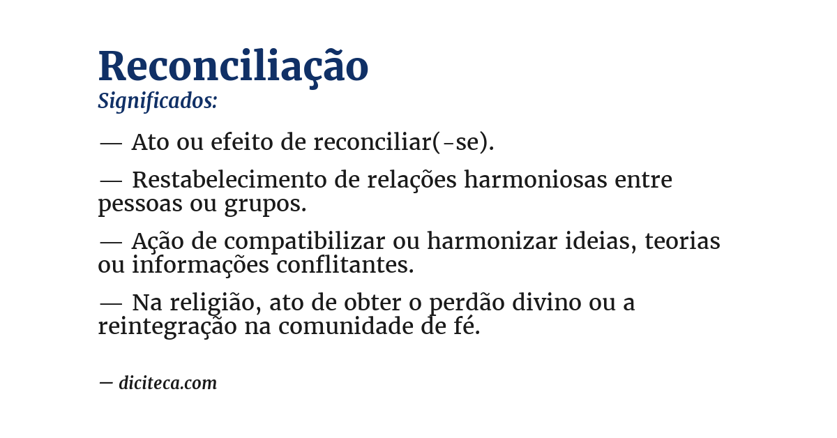 Significado de reconciliação