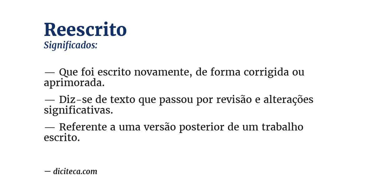 Significado de reescrito