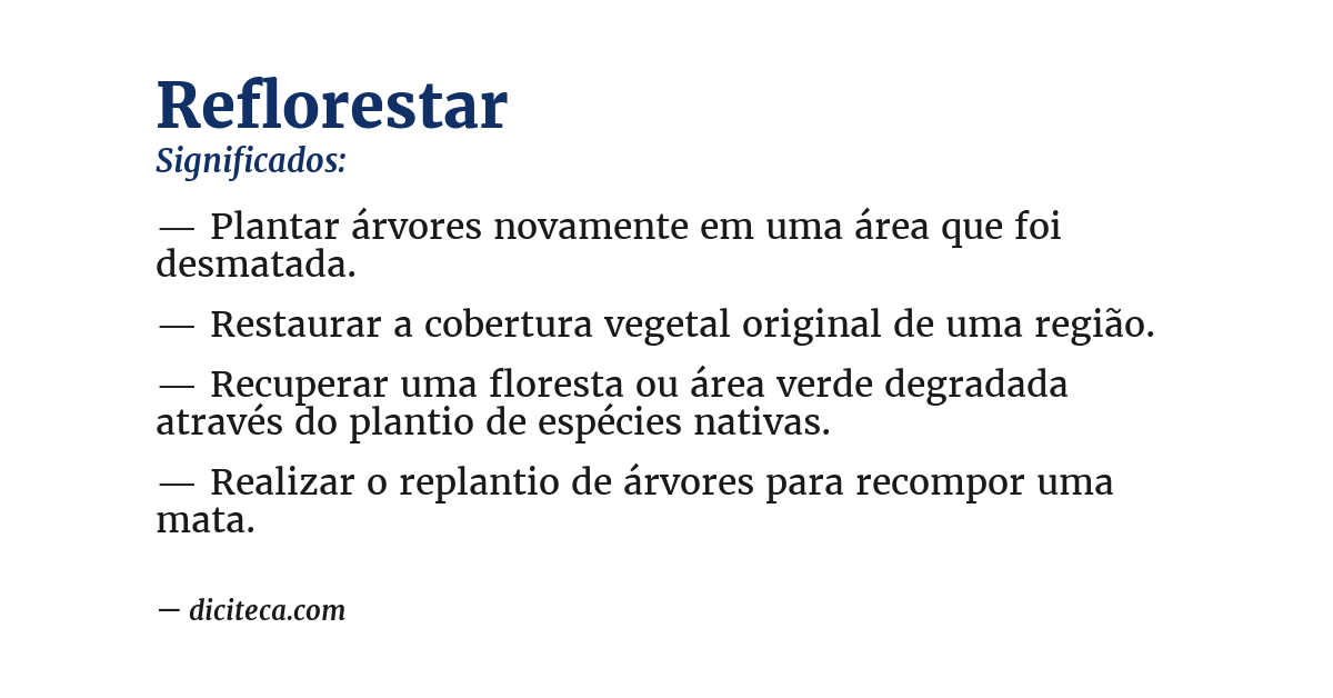 Significado de reflorestar