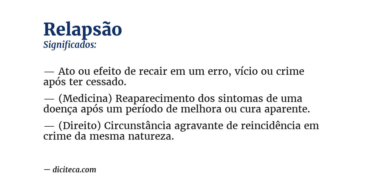 Significado de relapsão
