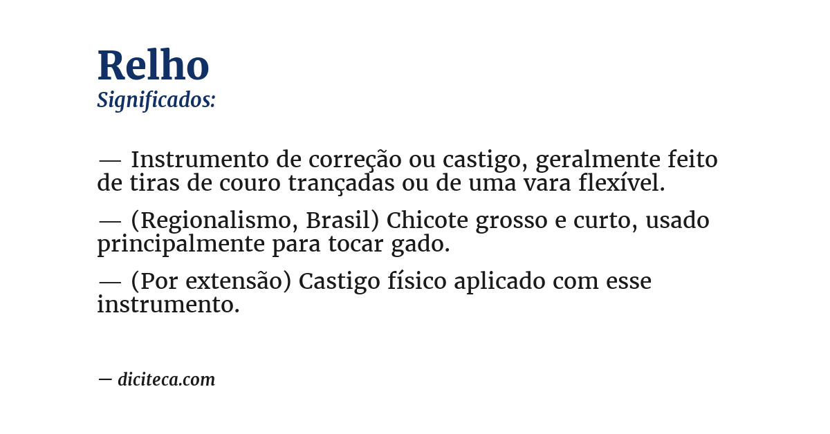 Significado de relho