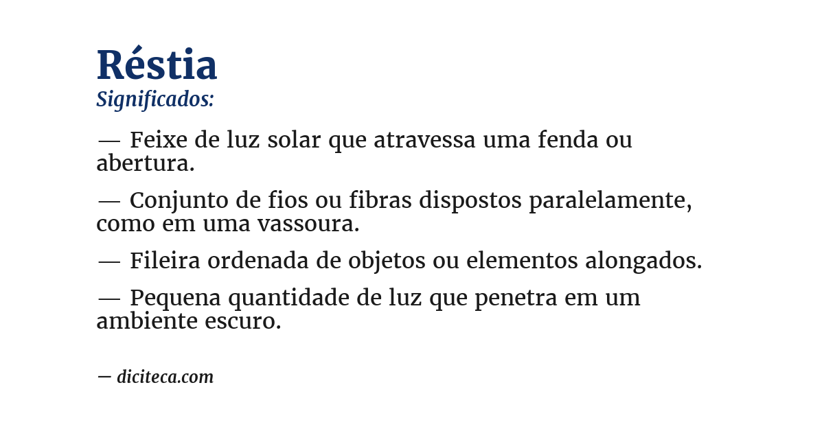 Significado de réstia