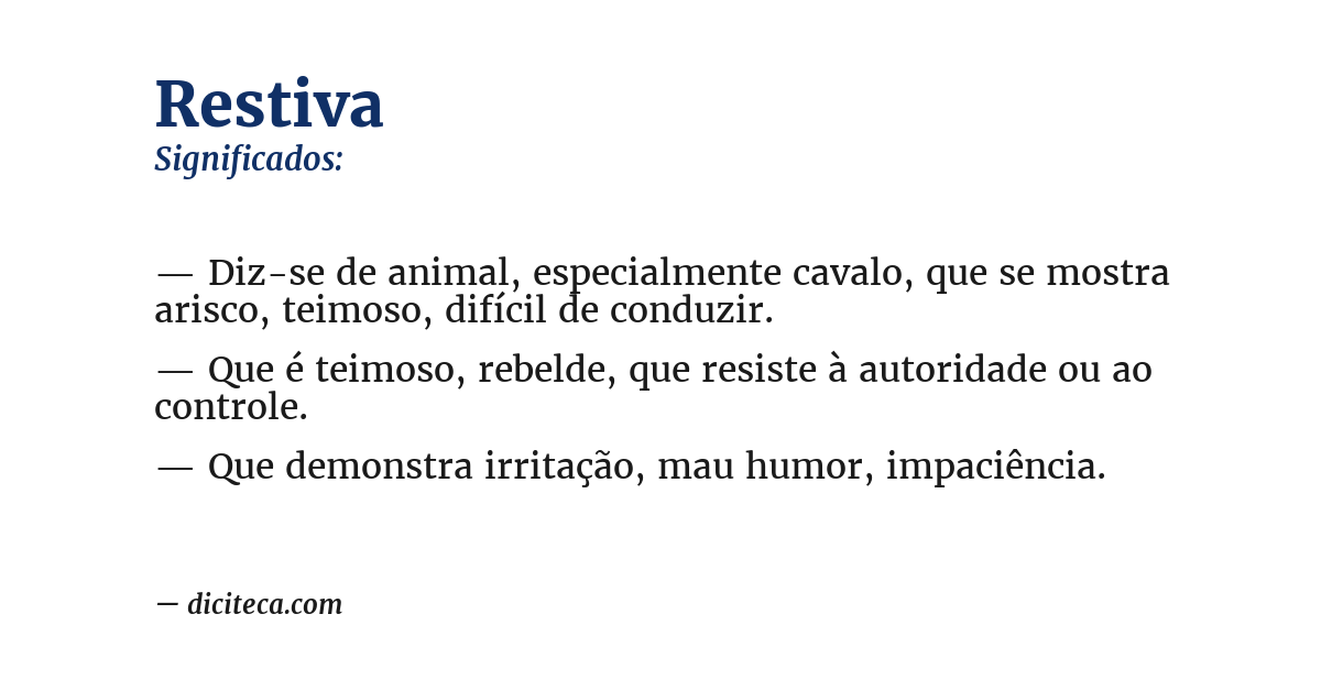 Significado de restiva