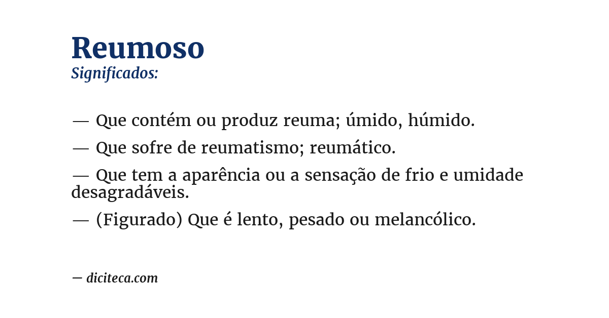 Significado de reumoso