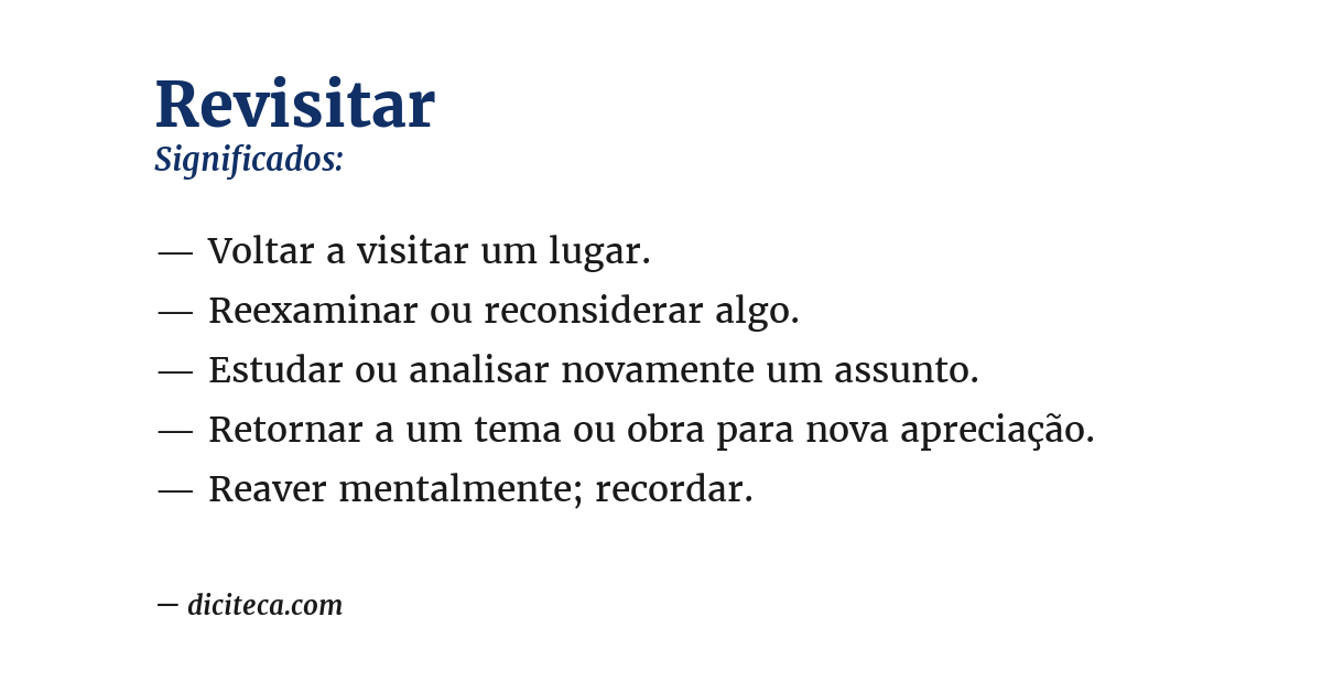 Significado de revisitar