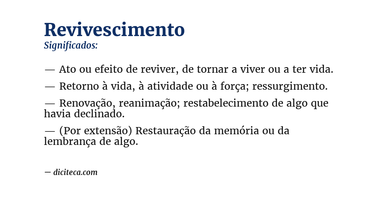 Significado de revivescimento