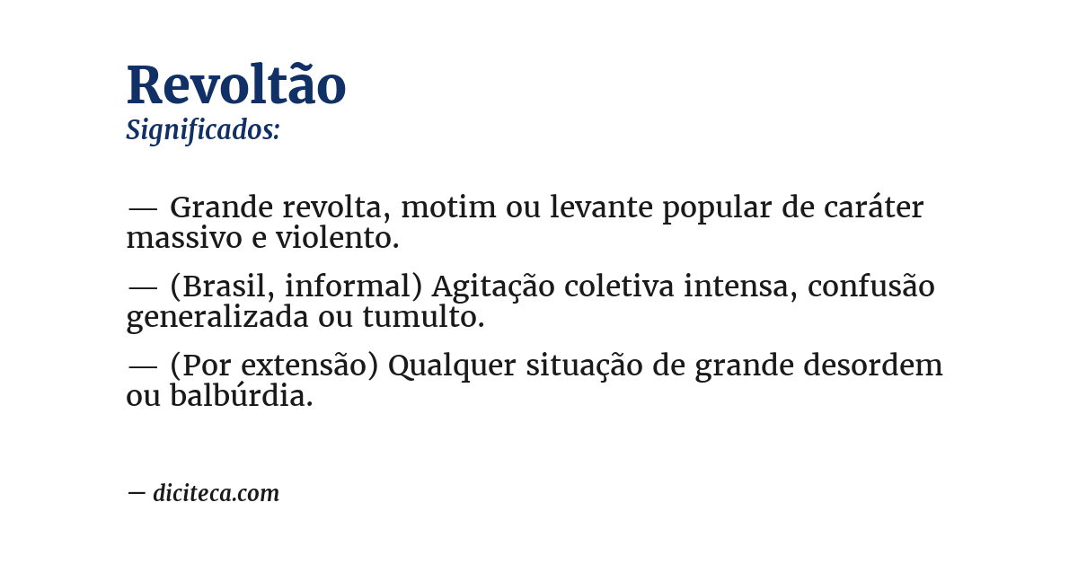 Significado de revoltão