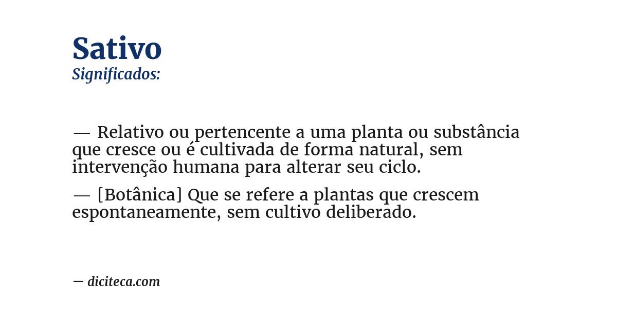 Significado de sativo