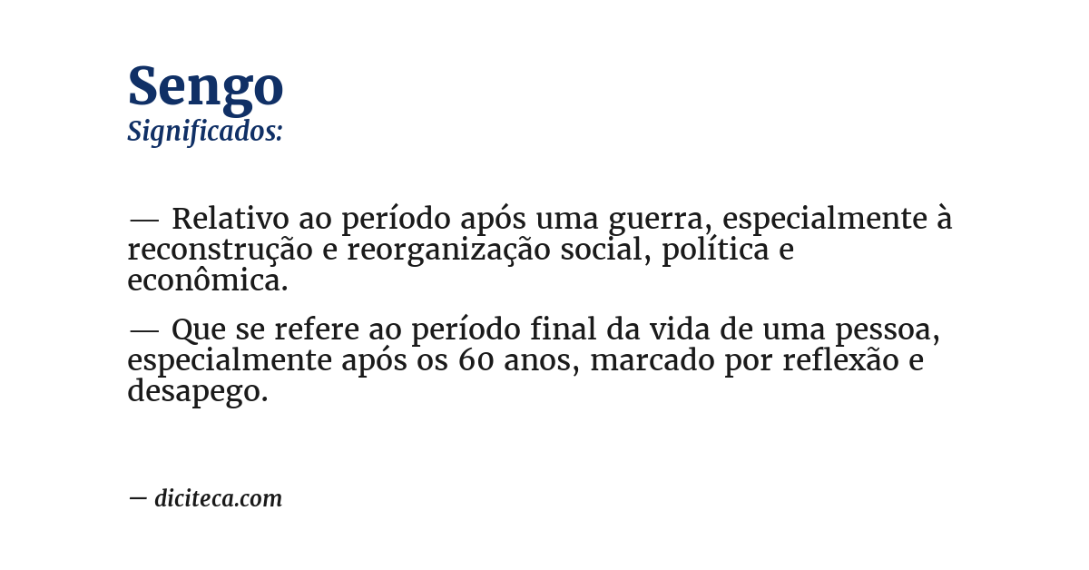Significado de sengo