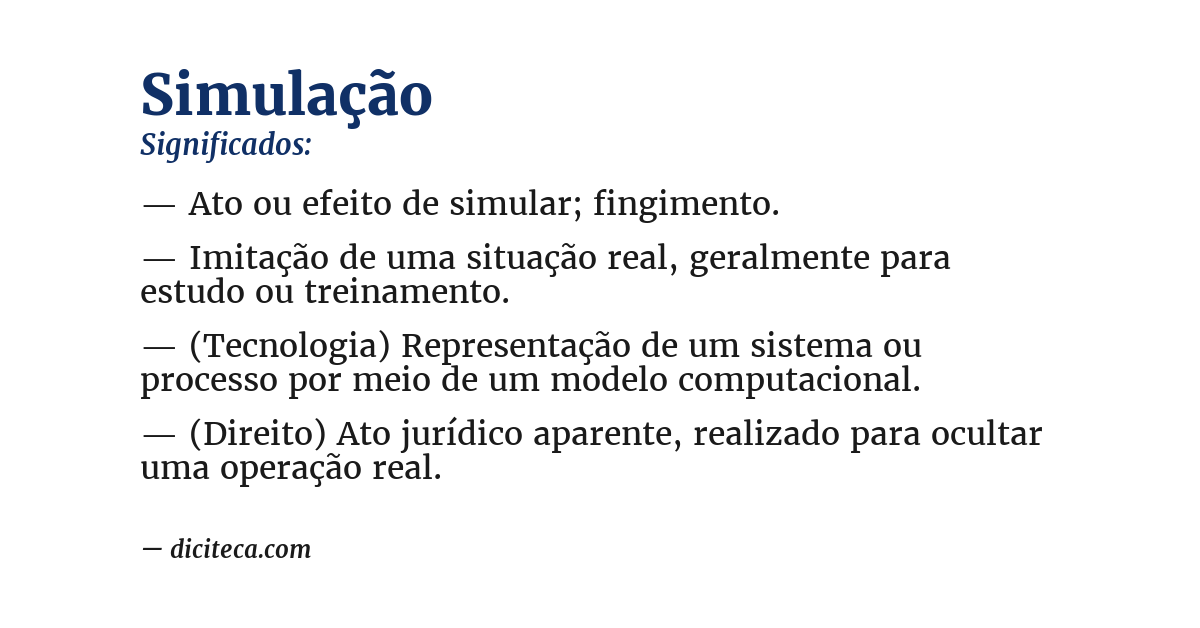 Significado de simulação