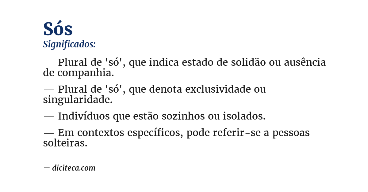 Significado de sós