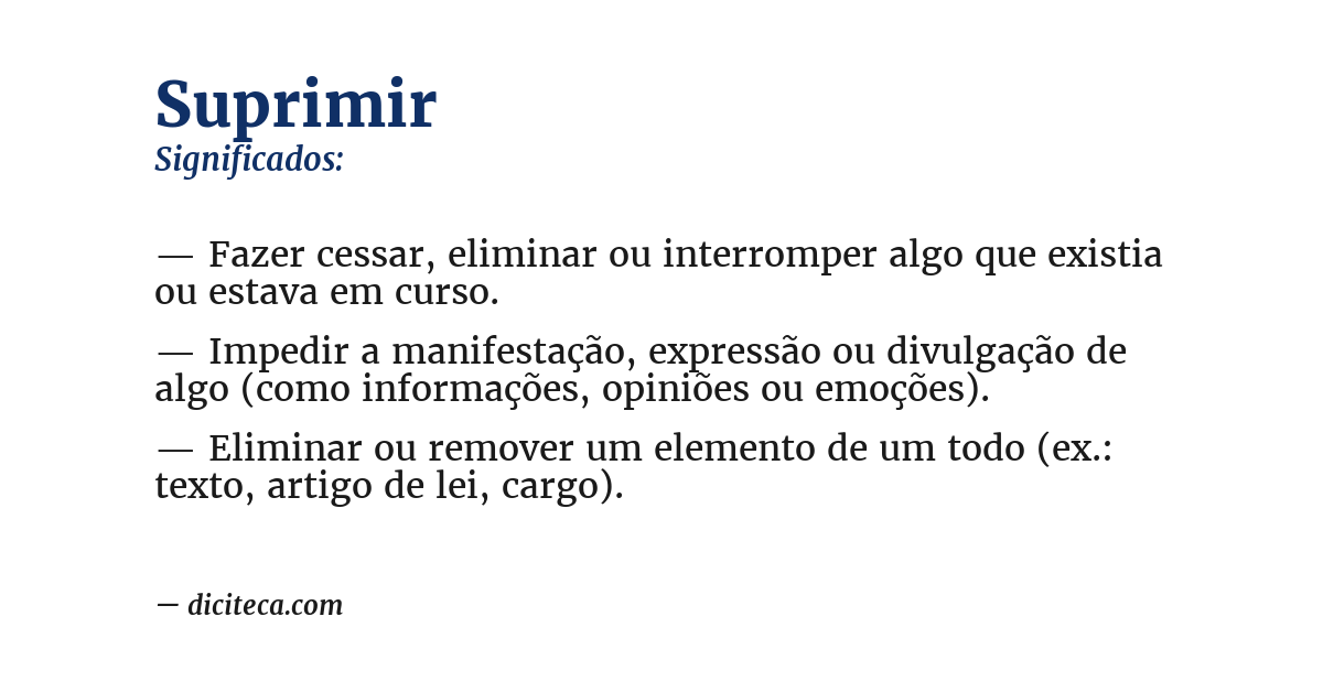 Significado de suprimir