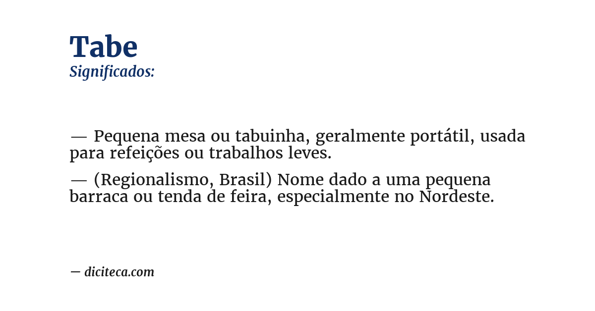 Significado de tabe