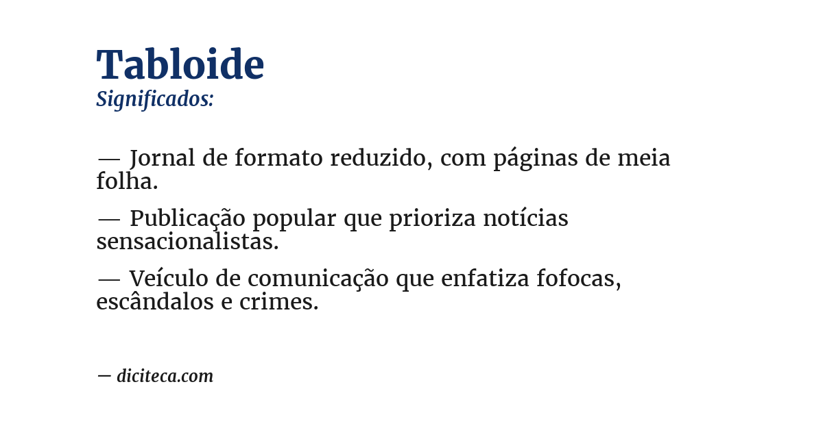 Significado de tabloide
