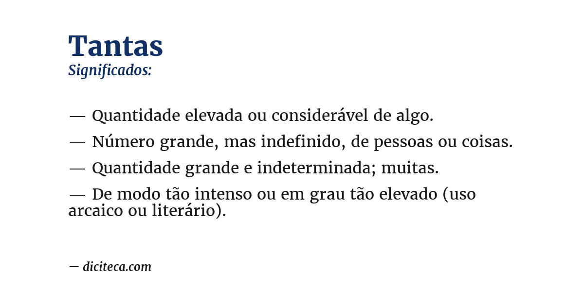 Significado de tantas