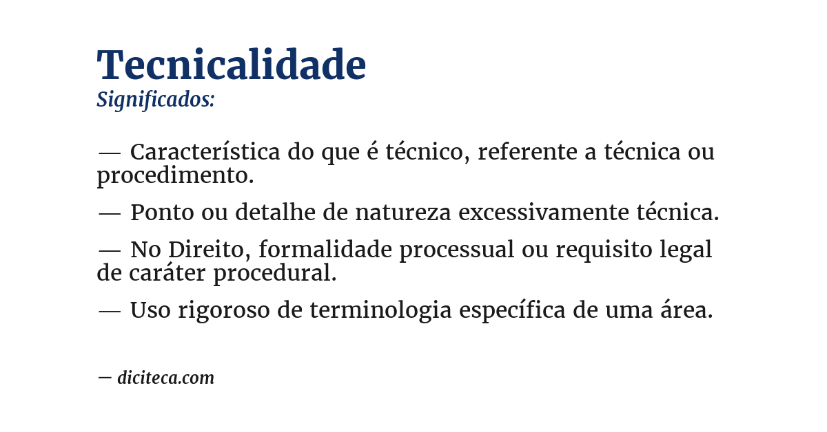 Significado de tecnicalidade
