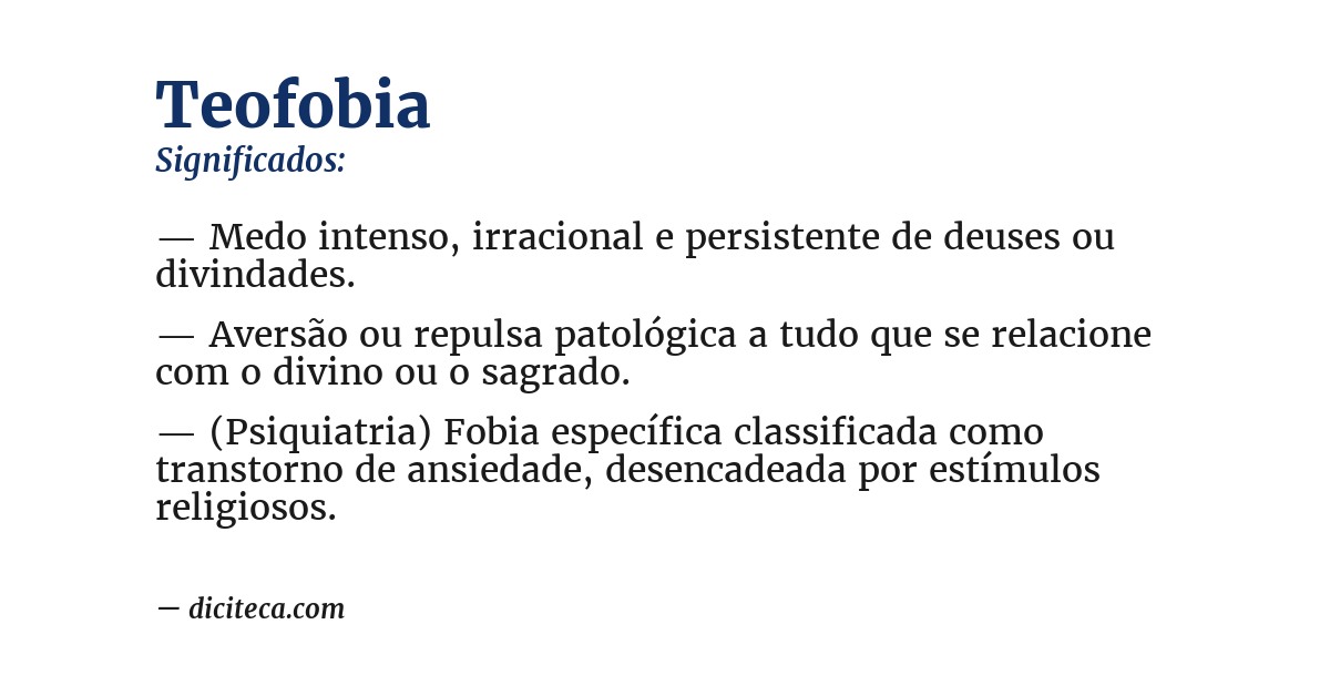 Significado de teofobia