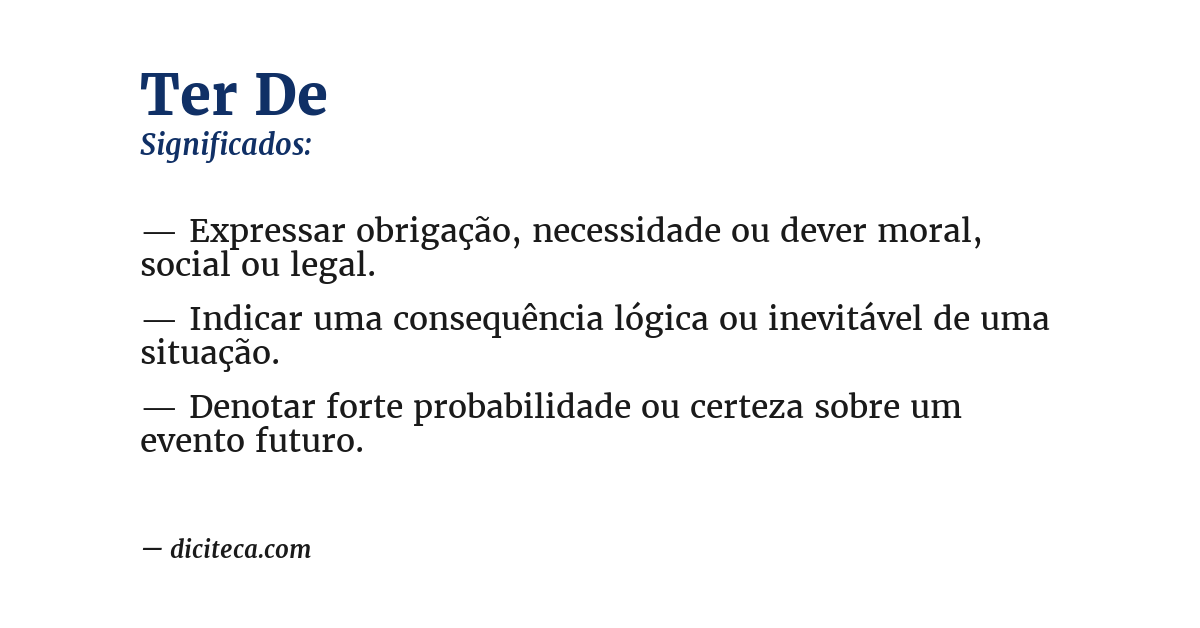 Significado de ter de