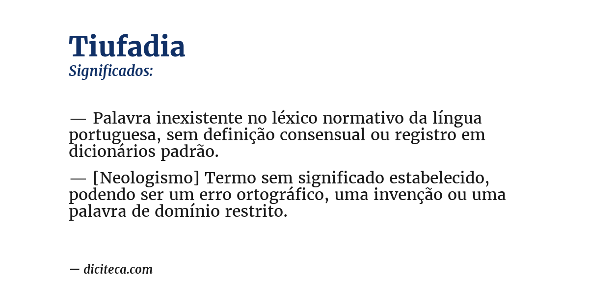 Significado de tiufadia
