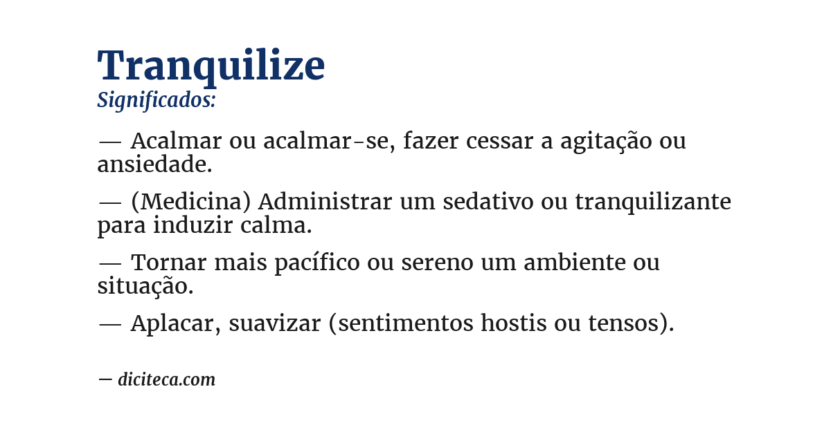 Significado de tranquilize