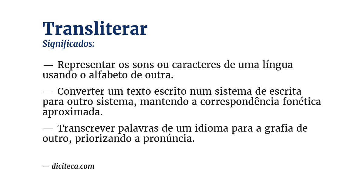 Significado de transliterar