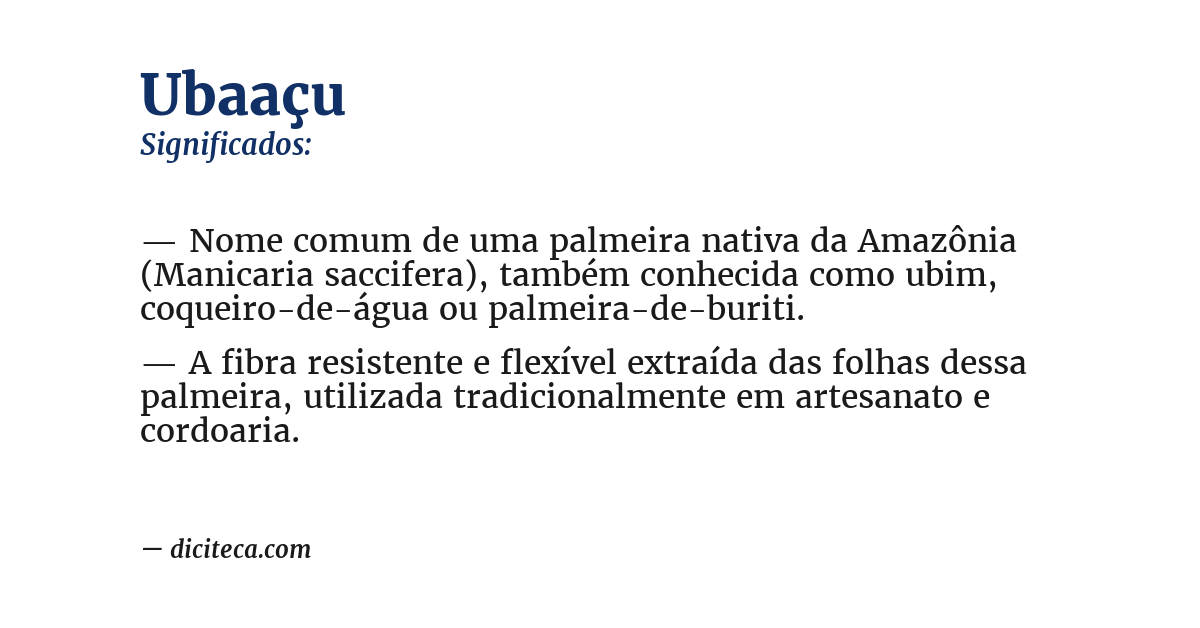 Significado de ubaaçu