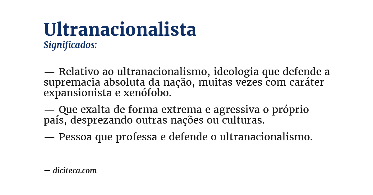 Significado de ultranacionalista