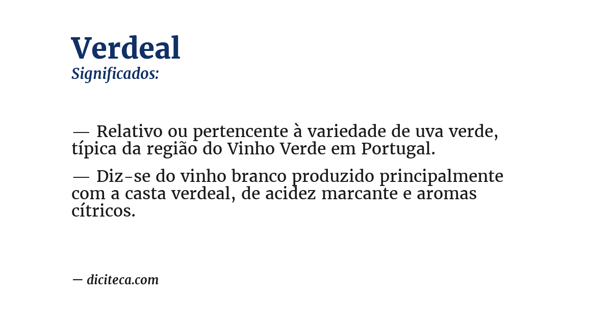 Significado de verdeal