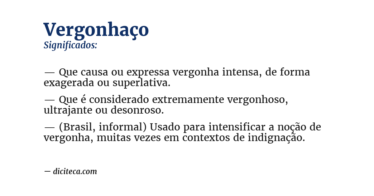 Significado de vergonhaço