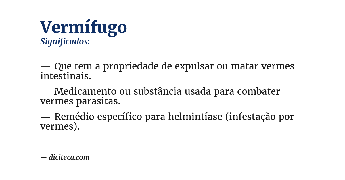 Significado de vermífugo