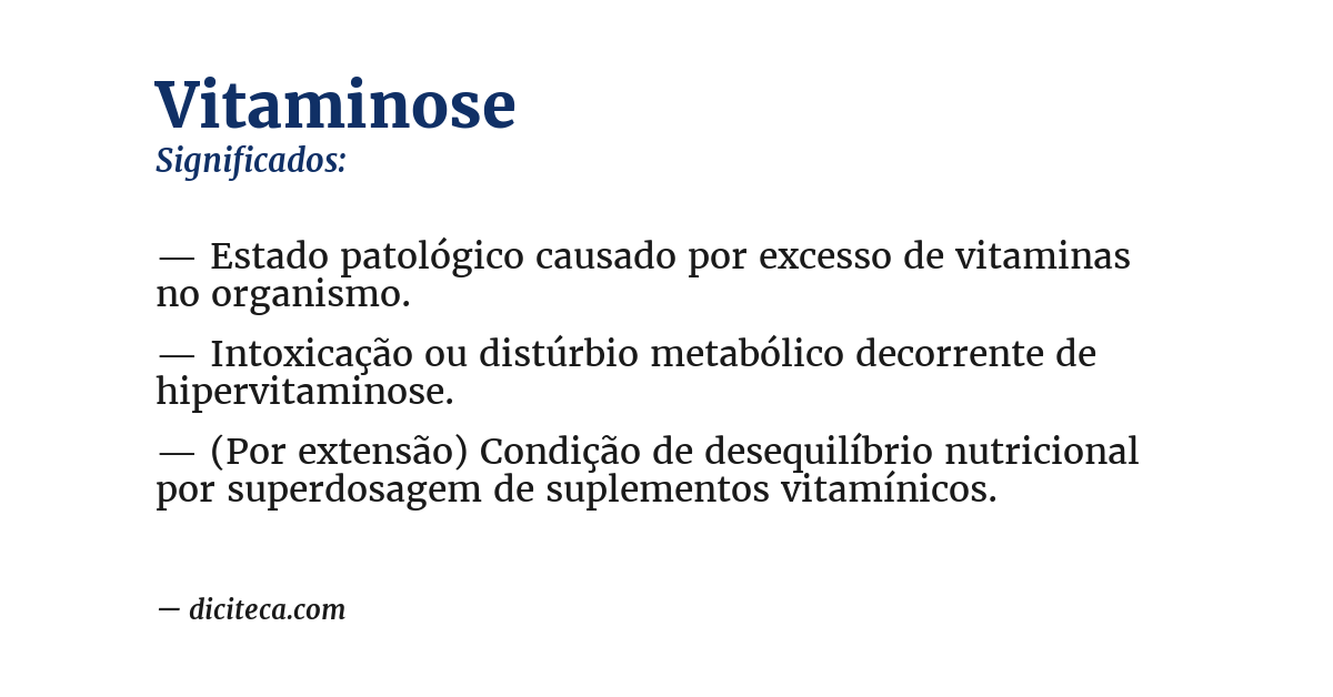 Significado de vitaminose
